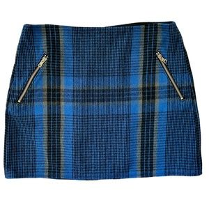 Gap Tweed Blue/Black Plaid Skirt for Women, Mini Skirt for Women, Womens skirts